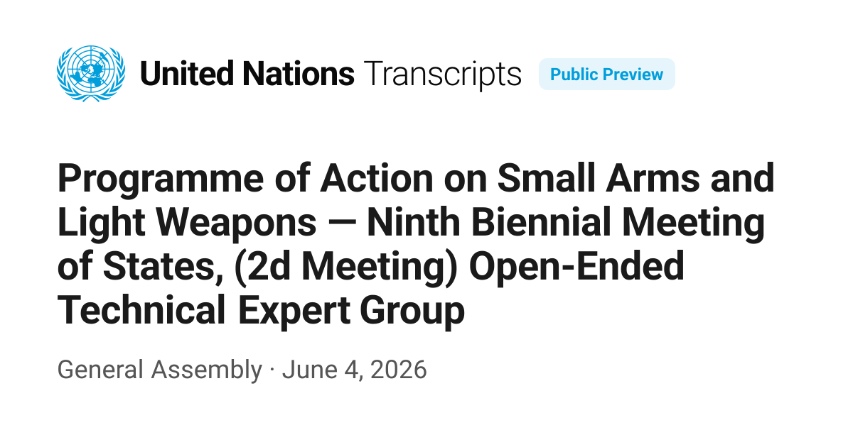 Programme of Action on Small Arms and Light Weapons — Ninth Biennial ...