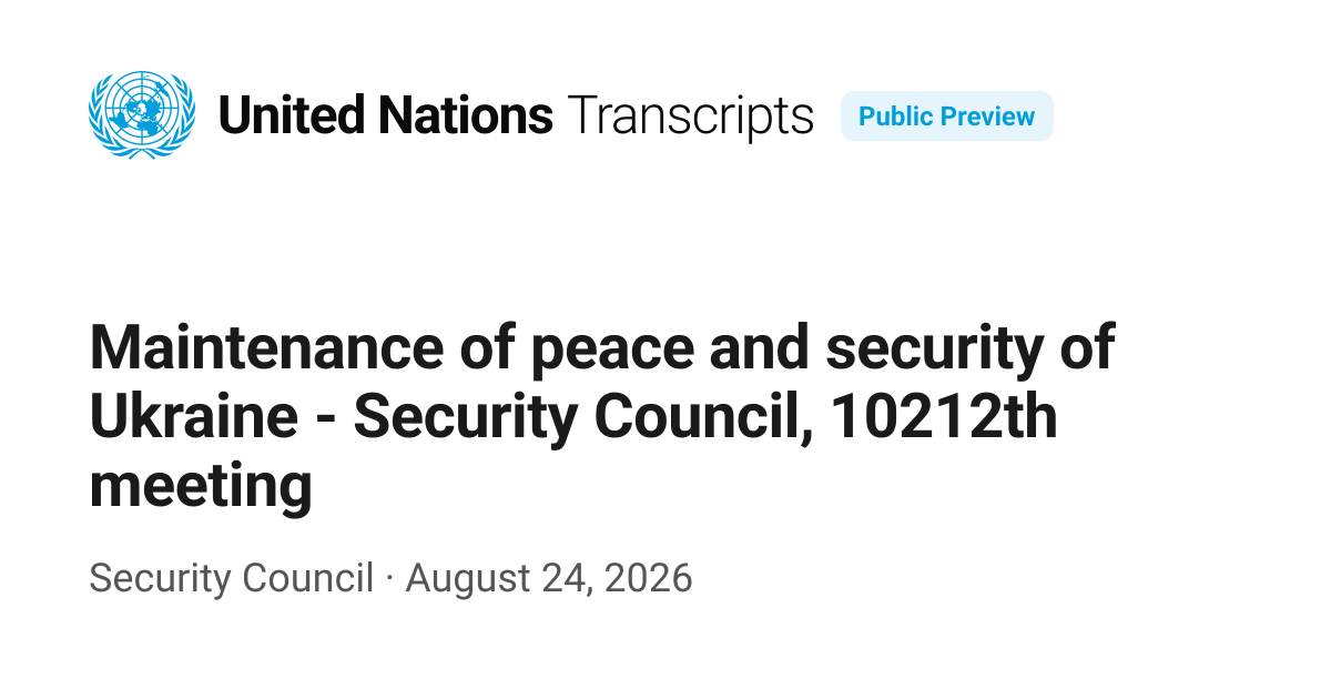 Maintenance of peace and security of Ukraine - Security Council, 10212th meeting
